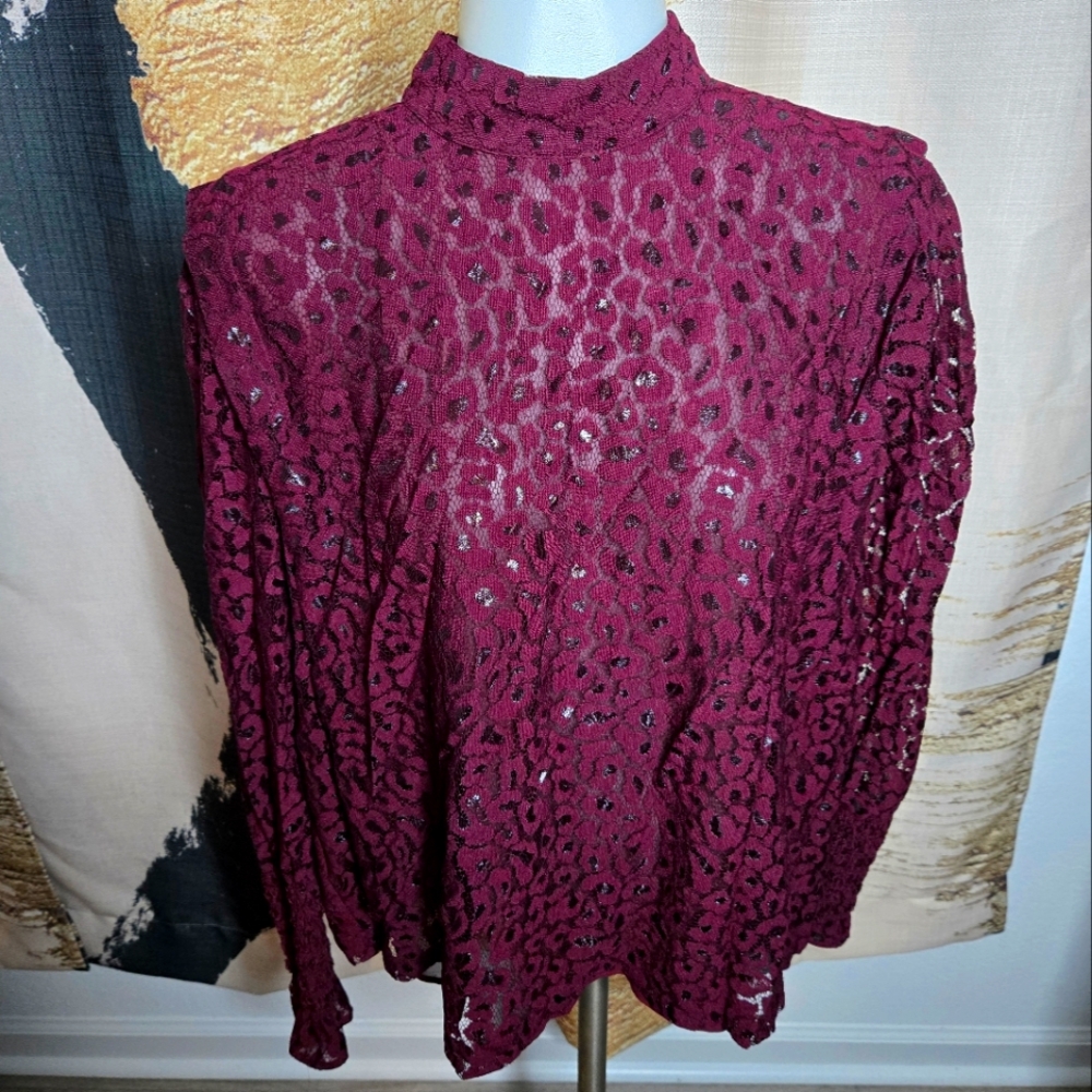 Burgundy Ann Taylor blouse